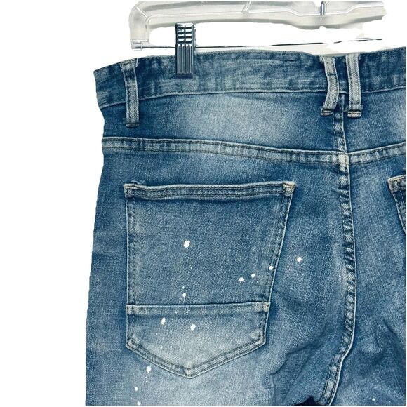 Smoke Rise Jeans Men's 34X34 (33.5") Distressed Destroyed Streetwear Stretch - Picture 12 of 16